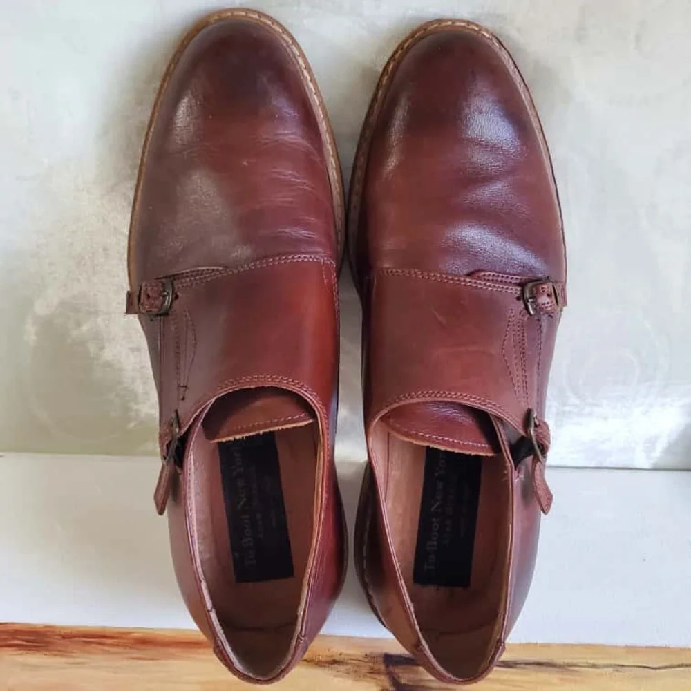 To Boot New York Monk Strap Brown Leather Oxford Men Shoes Size 10